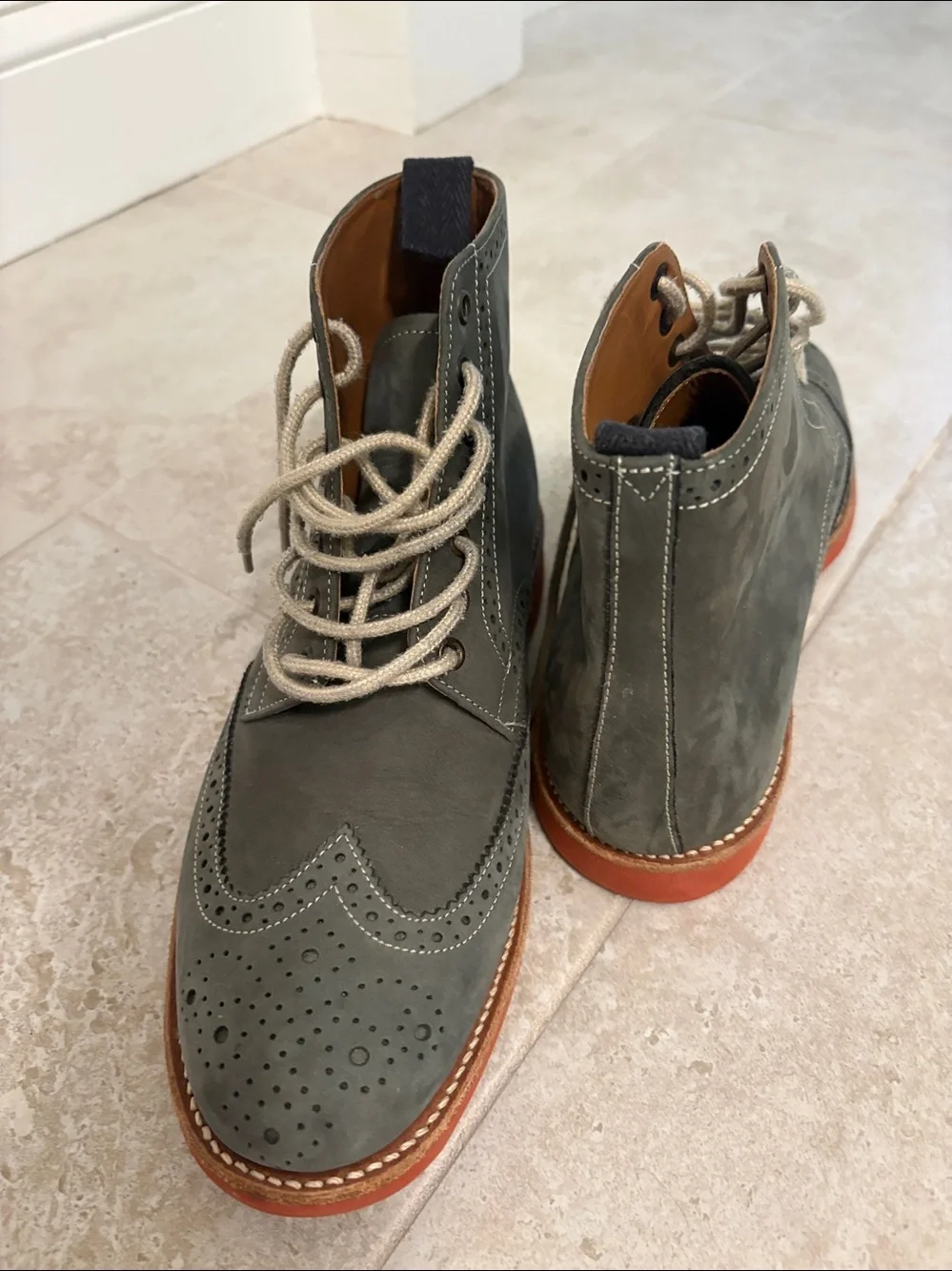 Grenson Suede Wingtip Boots